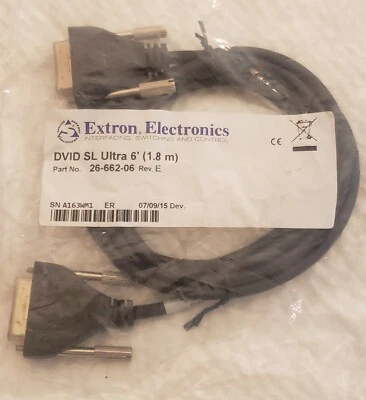 Extron DVID SL Ultra 6' Ultra Flexible Single Link DVI-D Cable 26-662-06 - Image 1 of 2