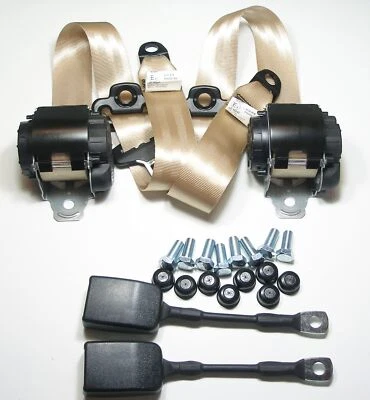 2 NUEVOS CINTURONES DE SEGURIDAD TOSTADOS/BEIGE PORSCHE 924, 944, 928 TRW/REPA, HECHOS EN ALEMANIA Foto 1 de 4