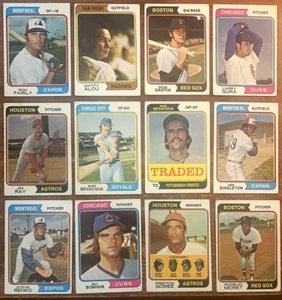 1974 Topps Baseball Cards (Set of 12) "Value Set" - Picture 1 of 4