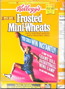 Mini trigo esmerilado Kelloggs 1996 Grant Hill mini campamento caja vacía - Imagen 1 de 8