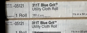 NEW 3M BLUE GRIT Cloth Utility Roll 05121, 1-1/2" x 50 yd, 180J 3M-05121, 311T - Picture 1 of 2
