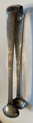 Pinzas de azúcar de plata antiguas monedas americanas Nathaniel Coleman Burlington NJ de los años 1780 Foto 1 de 4