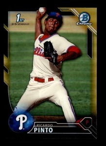 2016 Bowman Chrome Black & Gold Refractor Ricardo Pinto #BCP248 Phillies Card