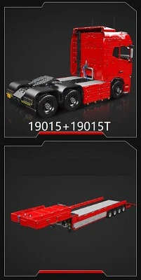 Mould King 19015 Tow Truck Tractor Trailer Remote Control Building Block Toy Set - Image 1 of 4