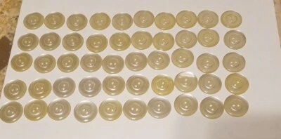 New Vintage Lot of 50 Bluebird Pearl Buttons - Iowa P.B. Co #271P,  7/8" Wide - Image 1 of 4