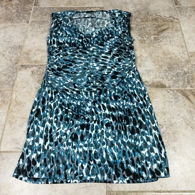 TIANA B. Sheath Dress Womens Size 1X Blue Mosaic Zip Close Sleeveless - Image 1 of 4