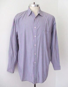 Camisa de oficina Paul Smith púrpura verde contraste a rayas 100 % algodón talla 3 o XL - Imagen 1 de 6