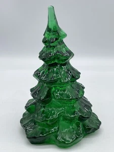 Vintage Fenton Emerald Green Art Glass Christmas Tree Holiday Pine Tree 6" - Picture 1 of 9
