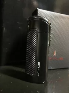 Lotus CEO Triple Torch Flame Lighter w/ Cigar Punch - Black - New - Picture 1 of 4