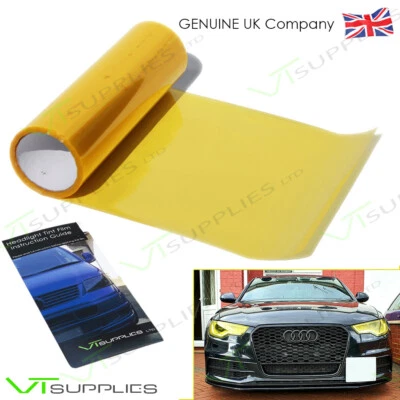 30 x 200cm GOLDEN YELLOW Headlight Tint Film Tail lights Car Vinyl Wrap - Image 1 of 4