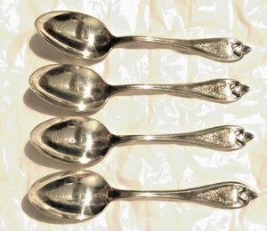 4 OLD COLONY Ant Teaspoon  1911 Rogers Silverplate Mono W - Picture 1 of 5