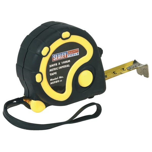 Sealey AK989 Rubber Measuring Tape 5mtr(16ft) x 19mm Metric/imperial - Image 1 of 1