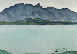 Postkarte: Ferdinand Hodler - Thuner See mit Stockhornkette - Picture 1 of 1