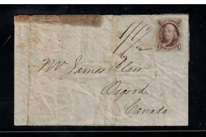 USA #1 Very Fine Used On Folded Cover To Osgoode Upper Canada With Rochester - Picture 1 of 2