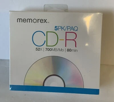 Memorex Imation CD-R 52X 700MB 80Min 5 Pack Recordable NEW SEALED - Image 1 of 4