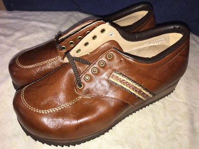 P. W. Minor Orthopedic Brown Lace Up Wedge Heel Comfort Shoe 6 E Extra Wide - Image 1 of 4
