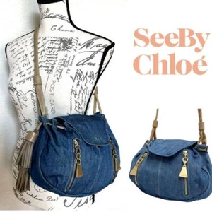 See By Chloe Shoulder Bag Denim From Japan - Picture 1 of 15