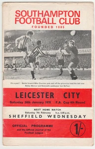 SOUTHAMPTON V LEICESTER CITY ~ FA CUP 4A RONDA ~ 24 DE ENERO DE 1970 - Imagen 1 de 1