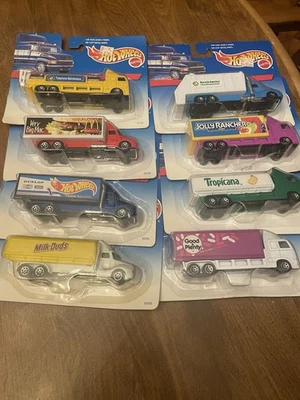 Hot Wheels Haulers Lote de 8 1996 McDonald’s Good & Plenty Jolly Rancher Tropican Foto 1 de 4