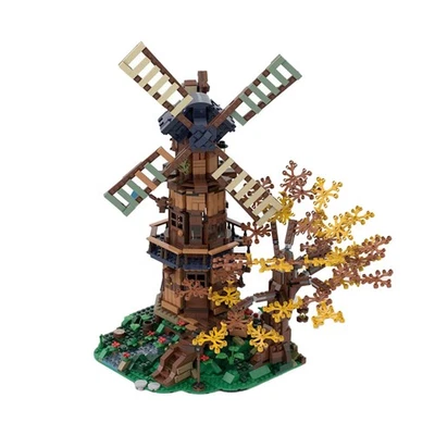 Modular Building: Mill with a Small River and a Tree 1778 Pieces MOC Build - Image 1 of 2
