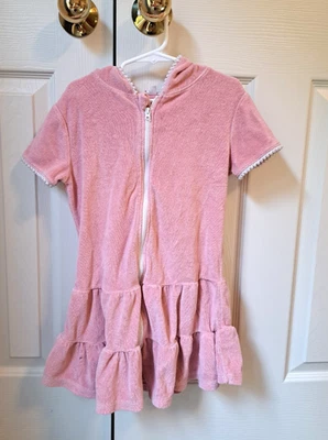 Cat & Jack 连帽 Terry Zip Swim Cover Up 桃子尺寸小号 — 第 1/4 张图片
