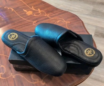 L.B. Zapatillas Evans Aristocrat Scuff para Hombre Cuero Negro Cómodas - 11M, Nuevas Foto 1 de 4