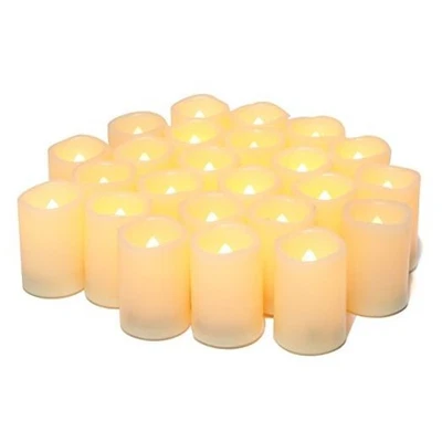  Paquete de 24 velas votivas LED sin llama, 1,5" x 2", a pilas 2" 24 piezas Foto 1 de 4