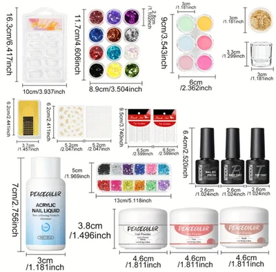 Peacecolor Complete Acrylic Nail Kit with Nail Lamp - Image 1 of 4