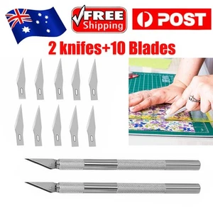2Pack 10×Blades Precision Carving Craft Knife Hobby Knife Steel forDIY Art Kit M - Picture 1 of 9