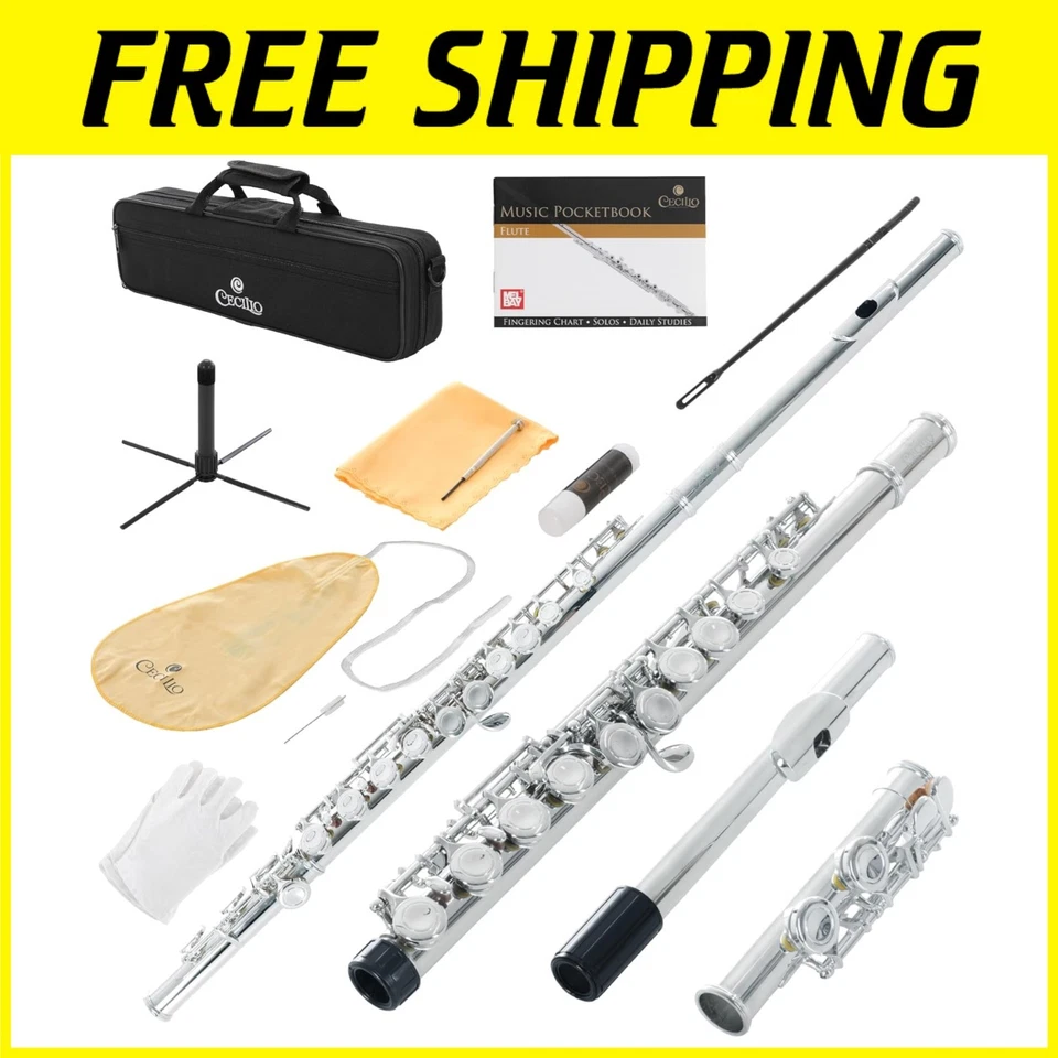 Flauta clássica banhada a prata - Iniciante/intermediário - Imagem 1 de 4