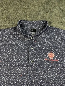 Trump Mar a Lago Club Poloshirt Herren XXL Greg Normal Navy Bird AOP Golf Stretch - Bild 1 von 9