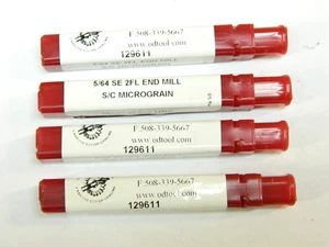 4 PCS.  5/64"  Solid Carbide 2  Flute Center Cutting End Mills O-D TOOL 129611 - Picture 1 of 7