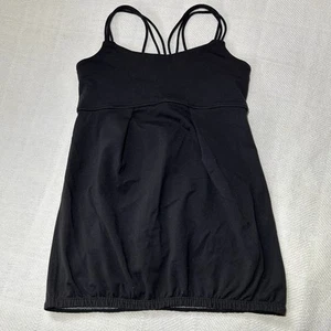 Ivivva by Lululemon Girls Athletic Strappy Tank Top Build In Bra Black Size 12 - Picture 1 of 9