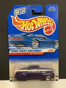 Hot Wheels 1998 First Editions Tail Dragger Purple Nice Card Fast Boxed Ship! - Picture 1 of 8