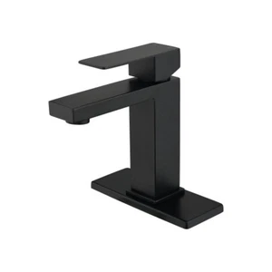Grifo de baño con caño de cascada negro mate Hivvago con una sola manija - Imagen 1 de 7