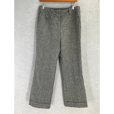Calça social Ann Taylor LOFT cinza tweed mistura de lã feminina tamanho 4 cropped algemada - Imagem 1 de 4