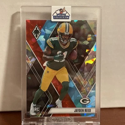 Jayden Reed 2023 Panini Phoenix Fire & Ice Cracked Ice /50 Rookie Card Packers - Image 1 of 2