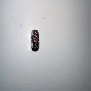 Genuine Pandora Red Sparkle Pave Inspiration Spacer Silver Charm 791359CZR - Picture 1 of 3