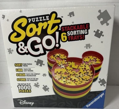 NOVO Ravensburger Disney Mickey Mouse Sort & Go quebra-cabeça classificação empilhamento 6 bandejas - Imagem 1 de 2