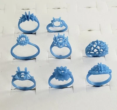 8 Ring Assortment. Wax Patterns For Lost Wax Casting 25-075 - Image 1 of 4