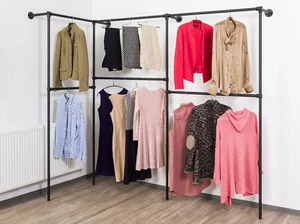 Kleiderständer Wandregal Kleiderkammer Kleiderschrank offen trägt300 Kg S.05 Eck - Bild 1 von 10