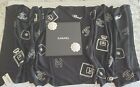 AUTH.  21C NWT LIMITED EDITION CHANEL LOGO BLACK STOLE WRAP SCARF  WOOL/CASHMERE