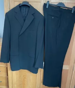 Versace Collection Suit Men's Size L/56 Classic Vintage 90's Black Wool Viscose - Picture 1 of 5