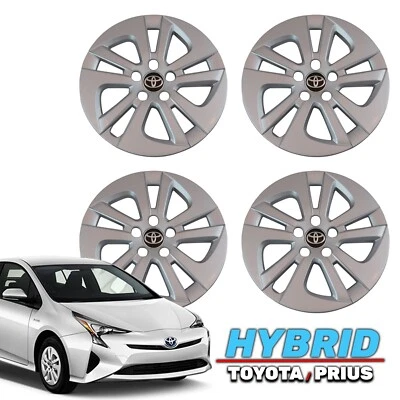 **NEW** Toyota Prius Hybrid 1.8L 2016 ~ 2018 Wheel Trim Cover Hub Cap Silver x 4 - Image 1 of 3