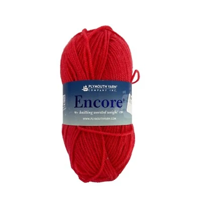 Plymouth Yarn Encore 75% Acrylic 25% Wool 9853 Tiger Lily Red 100g AT651 - Image 1 of 4