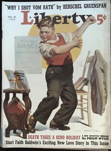 Liberty Magazine January 28, 1939 Hugh J. Ward Cover, Faith Baldwin! - Picture 1 of 1
