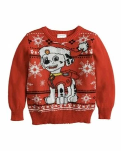 New/Tag PAW PATROL Sweater CHRISTMAS CHASE MARSHALL Puppy Licensed 2T 3T 4T - Picture 1 of 4