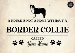 Personalised BORDER COLLIE Sign Pet Name Dog Metal Plaque - Picture 1 of 4