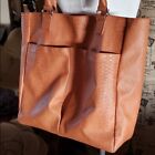 Neiman Marcus Oversize Large Rust Orange Faux Leather Snakeskin Tote Bag Purse