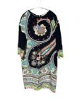 ETRO Dress Size 42 Black Allover Pattern Long Sleeves From Japan
